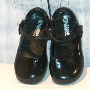 EUC girls Gymboree black patent leather Mary Jane style dress shoes, size 8.